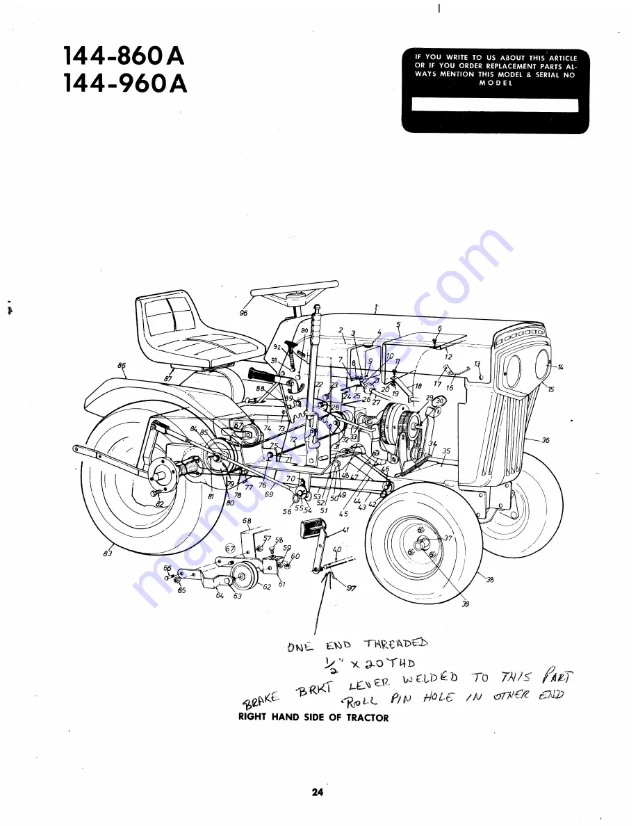 MTD 144-860A Owner'S Operating Service Instruction Manual Download Page 24