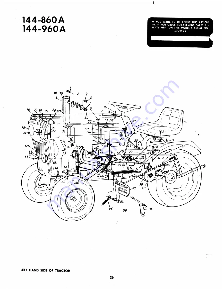 MTD 144-860A Owner'S Operating Service Instruction Manual Download Page 26