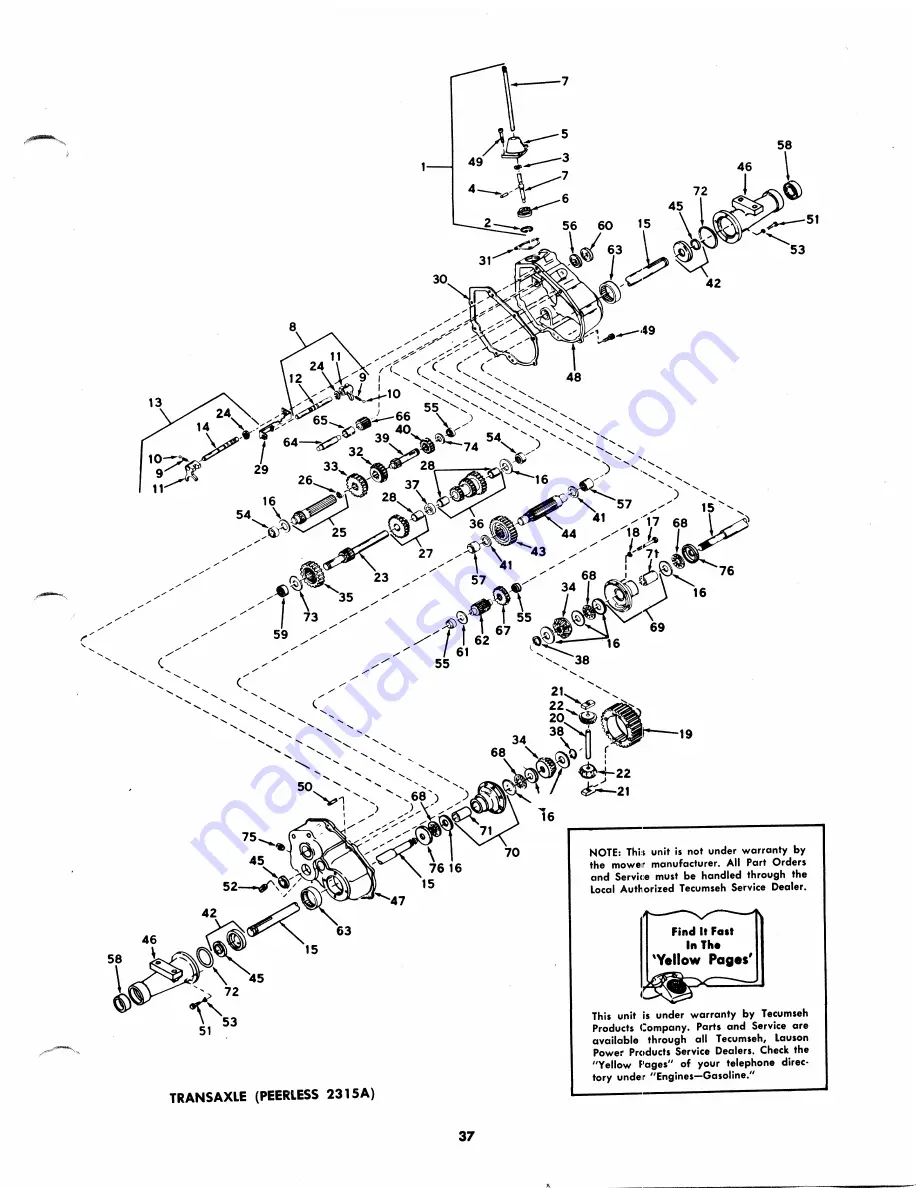 MTD 144-860A Owner'S Operating Service Instruction Manual Download Page 37