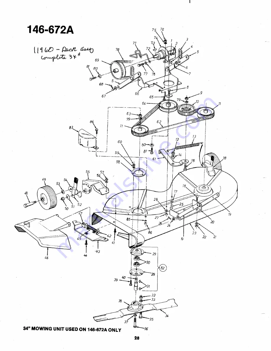 MTD 146-672A Owner'S Operating Service Instruction Manual Download Page 28