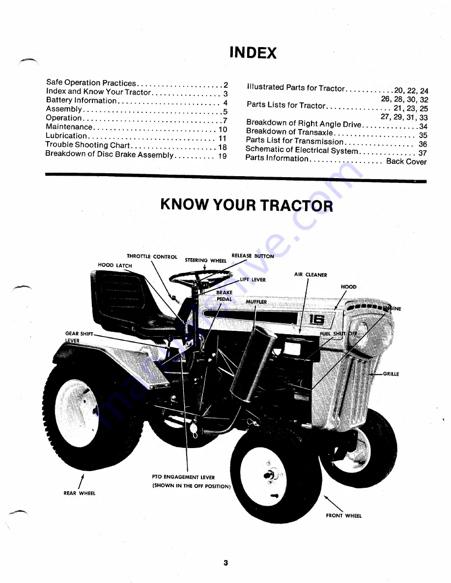 MTD 146-960A Owner'S Operating Service Instruction Manual Download Page 3