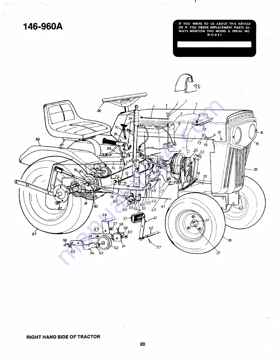 MTD 146-960A Owner'S Operating Service Instruction Manual Download Page 20