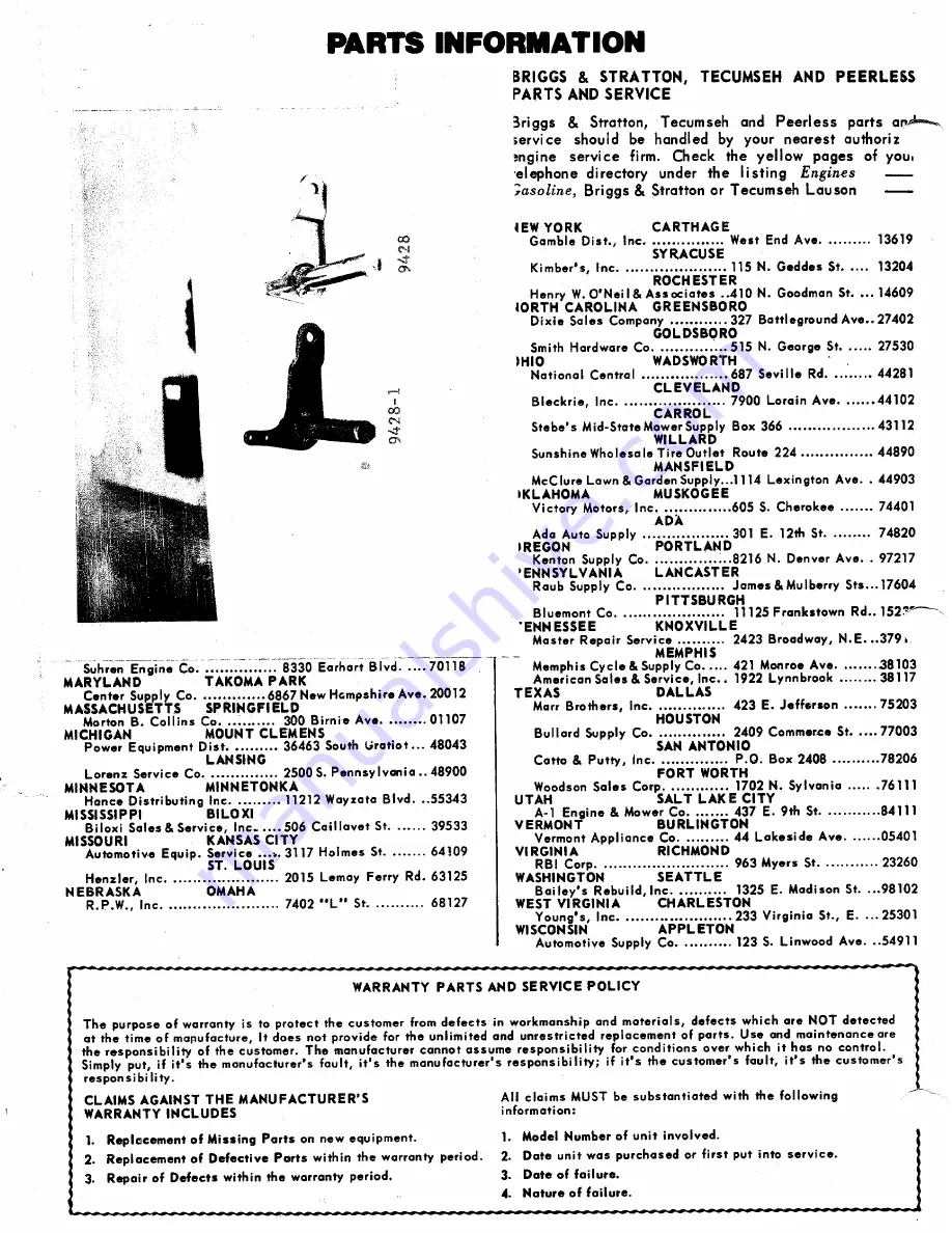 MTD 146-960A Owner'S Operating Service Instruction Manual Download Page 40