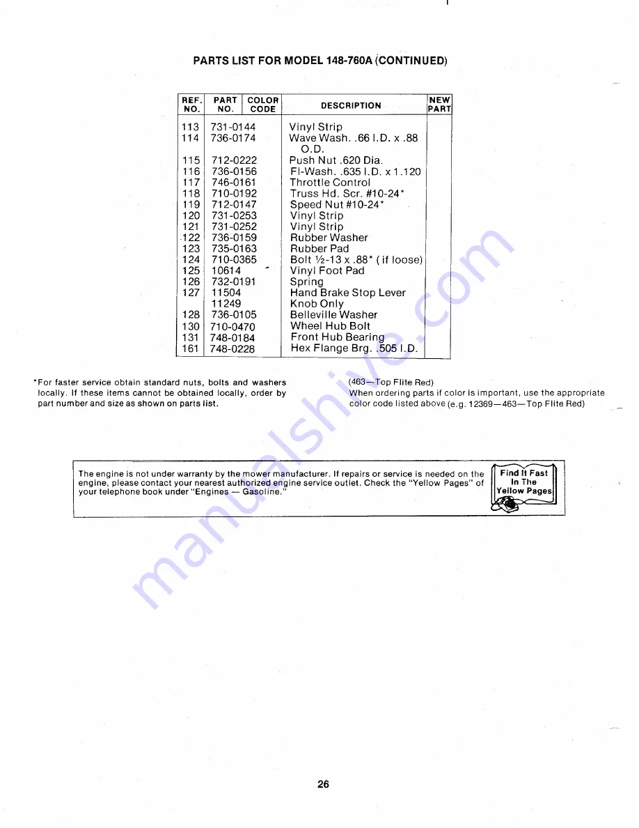 MTD 148-760A Owner'S Manual Download Page 26