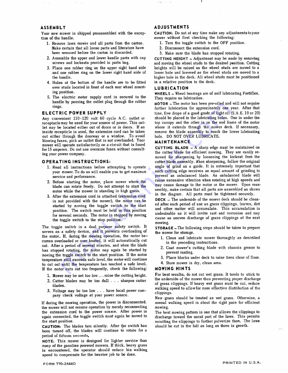 MTD 181-830 Owner'S Manual Download Page 4