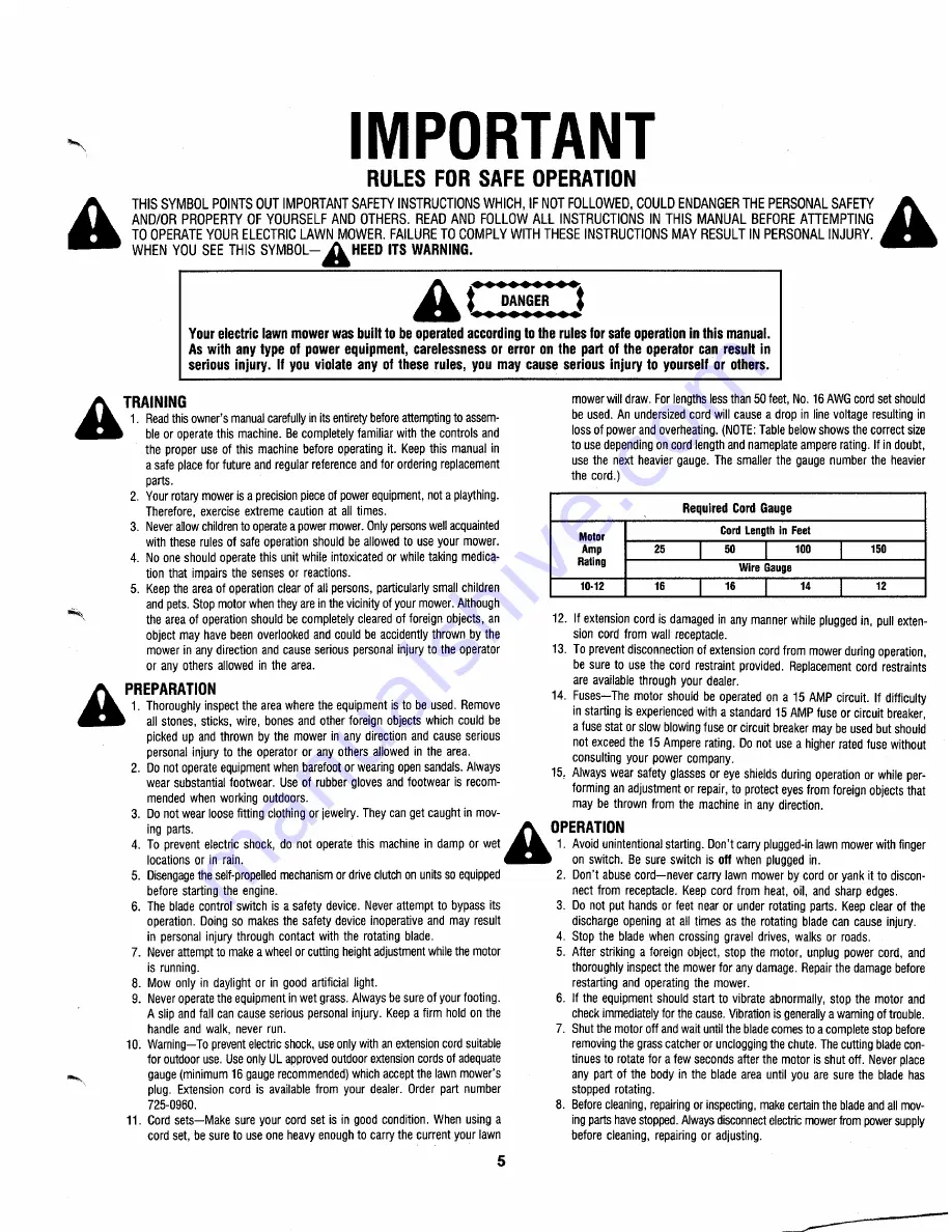 MTD 189-421-000 Owner'S Manual Download Page 5