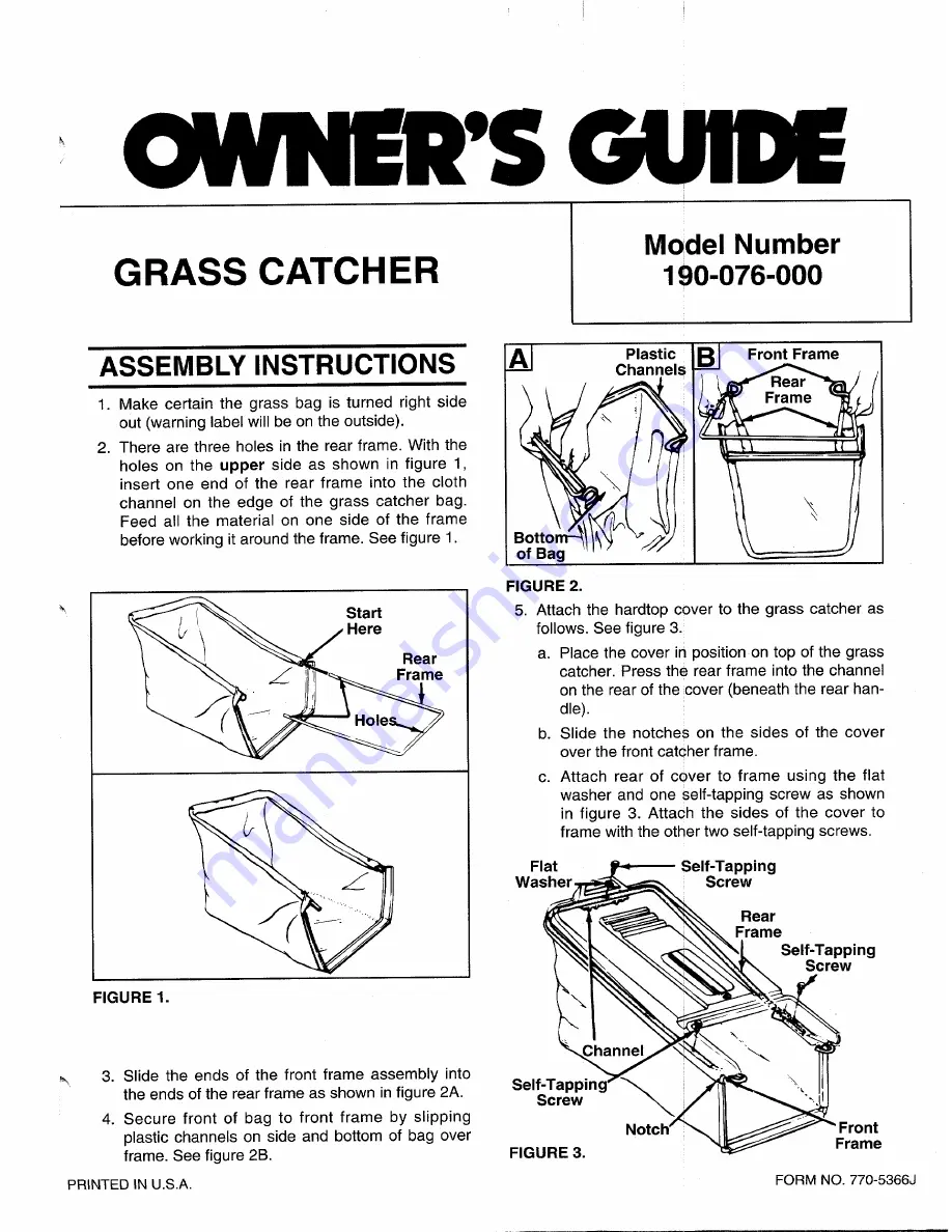 MTD 190-076-000 Owner'S Manual Download Page 1