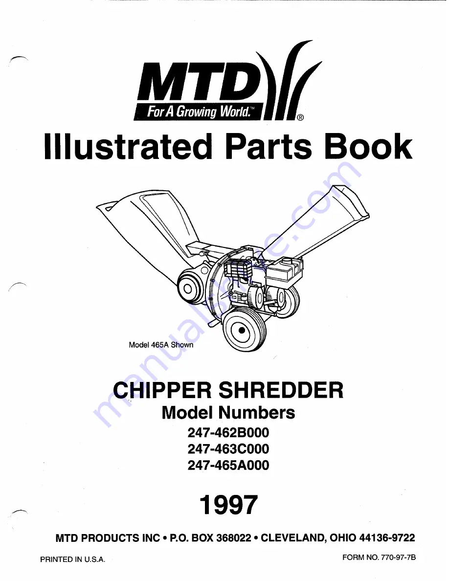 MTD 247-462B000 Скачать руководство пользователя страница 1