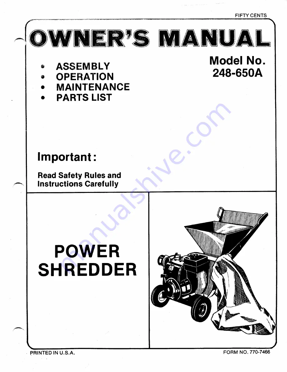 MTD 248-650A Owner'S Manual Download Page 1