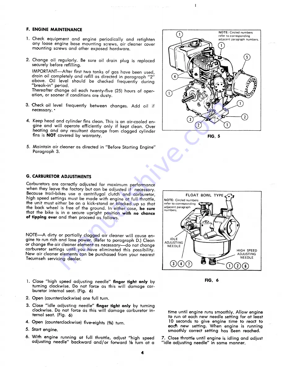 MTD 362-200 Operating/ Operating/Service Instructions Manual Download Page 4