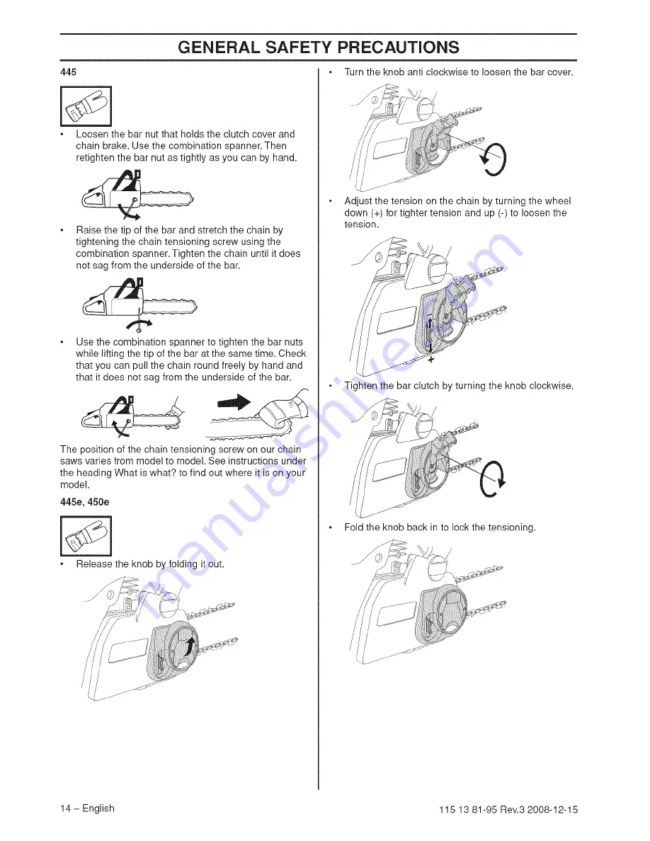 MTD 445E Скачать руководство пользователя страница 14