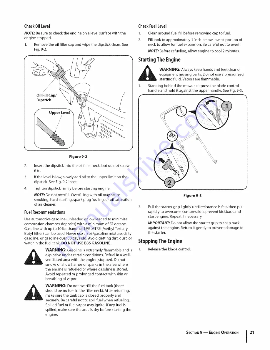 MTD 46M9 Operator'S Manual Download Page 21