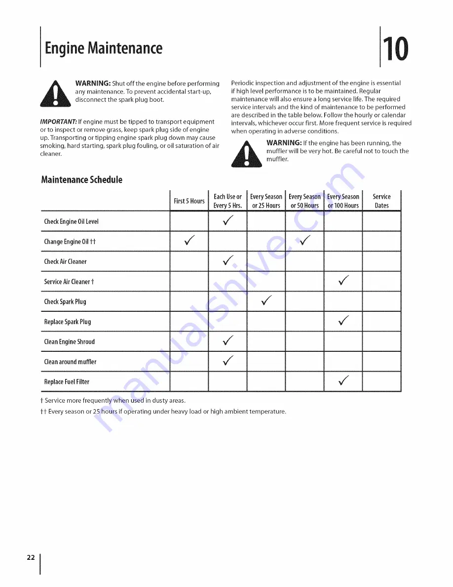 MTD 46M9 Operator'S Manual Download Page 22