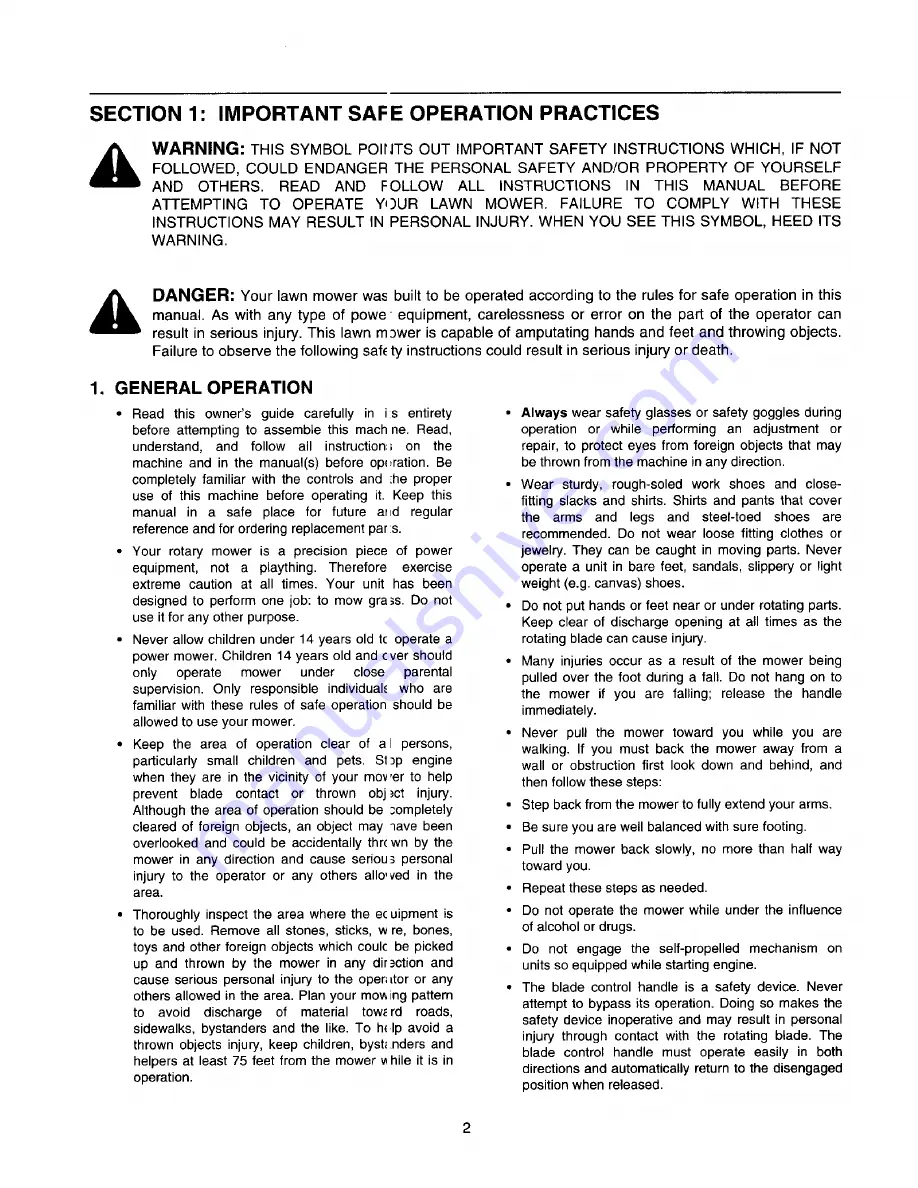 MTD 510-519 Series Owner'S Manual Download Page 2