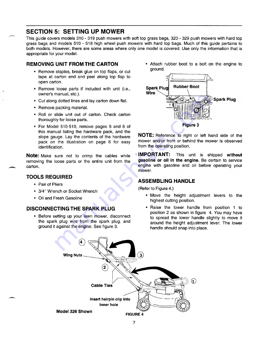 MTD 510-519 Series Owner'S Manual Download Page 7