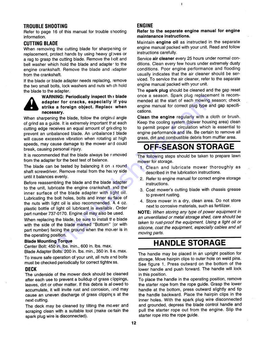 MTD 515R Owner'S Manual Download Page 12