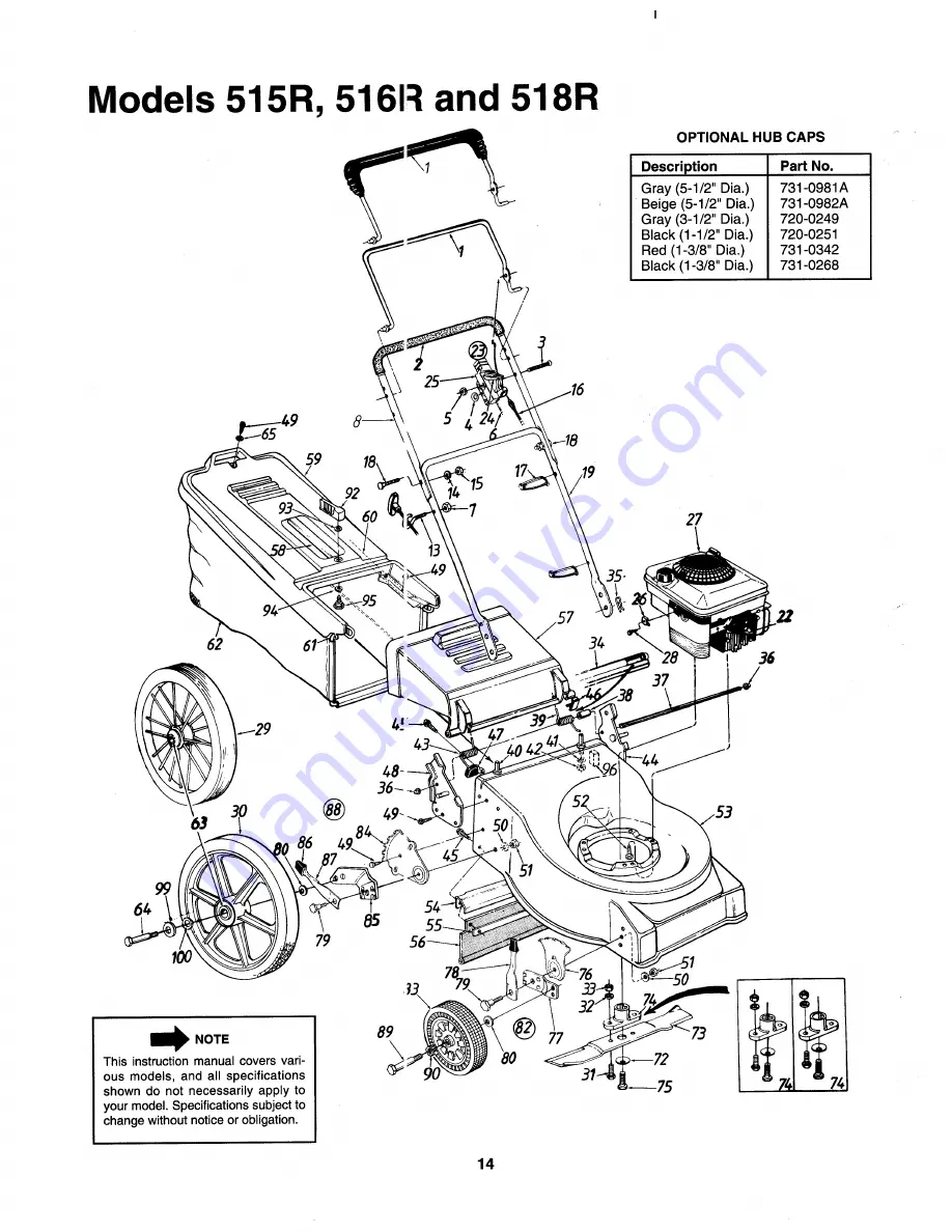 MTD 515R Owner'S Manual Download Page 14