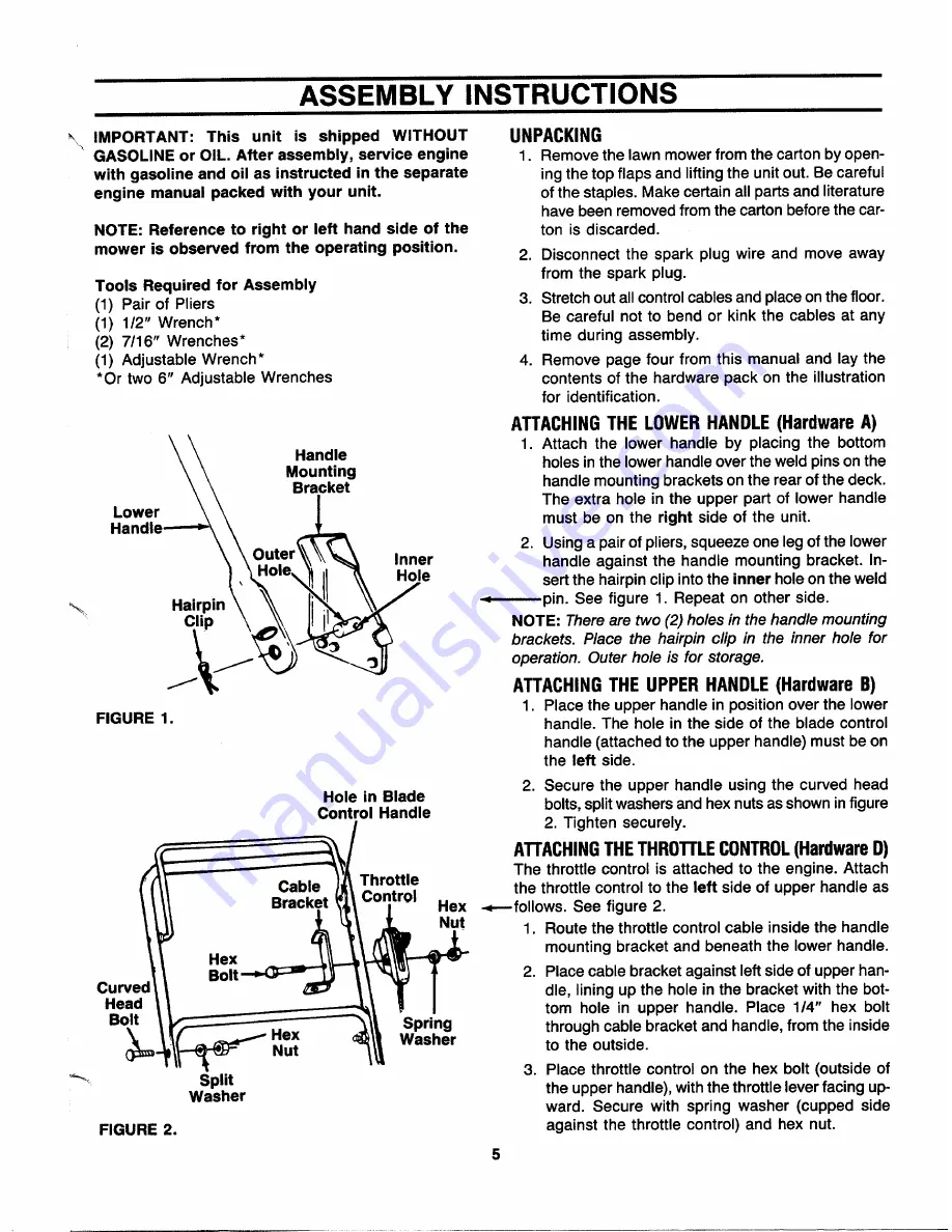 MTD 516R Owner'S Manual Download Page 5