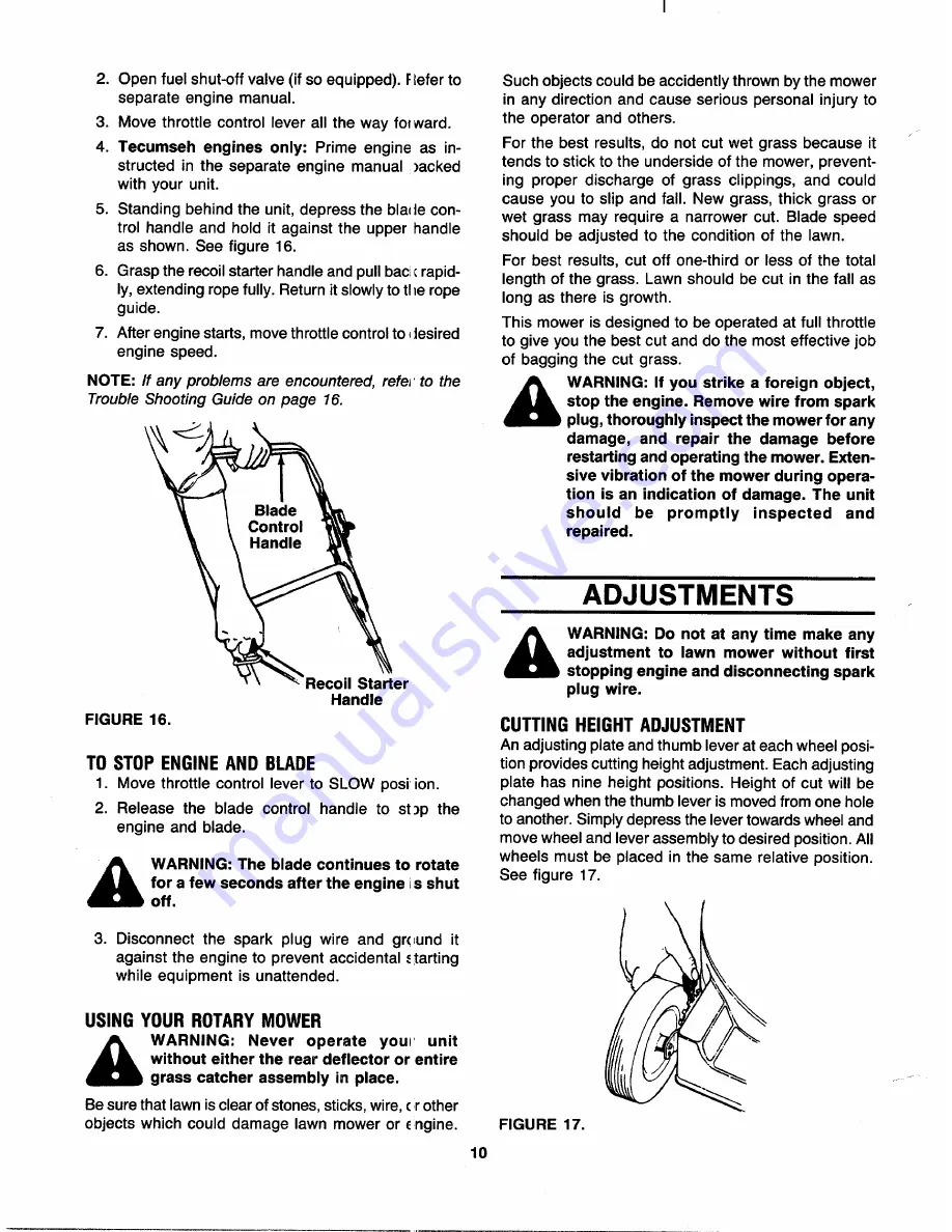 MTD 516R Owner'S Manual Download Page 10