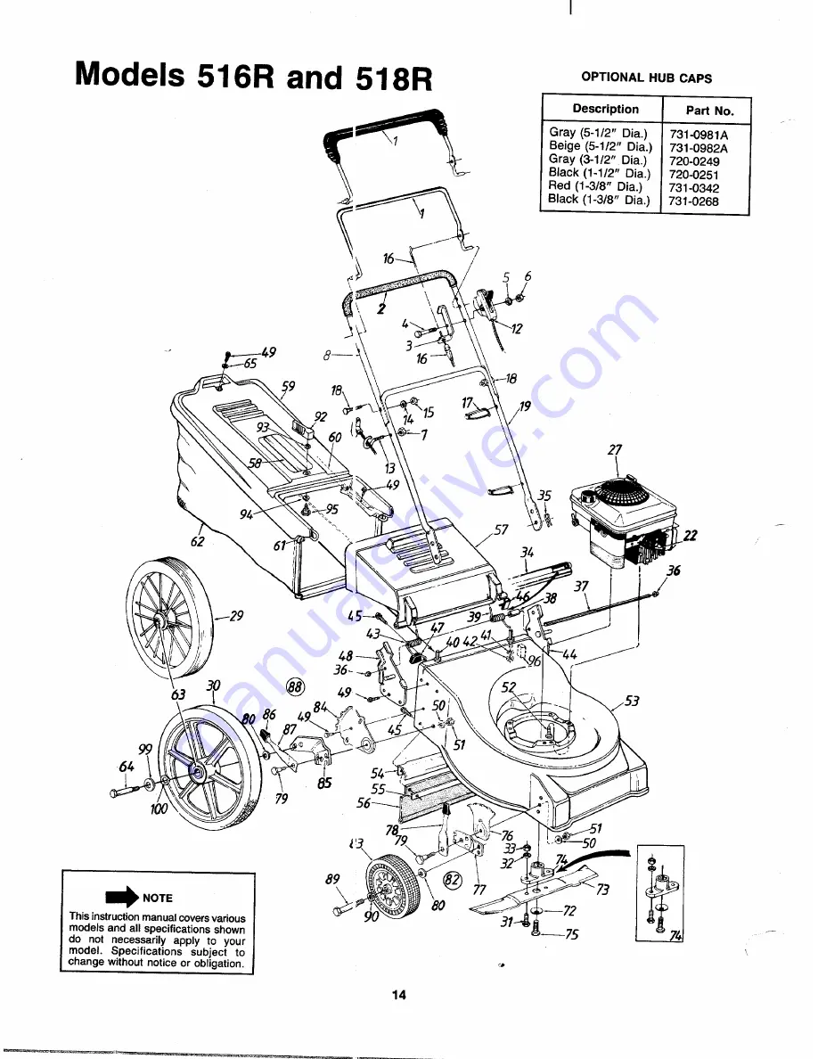 MTD 516R Owner'S Manual Download Page 14