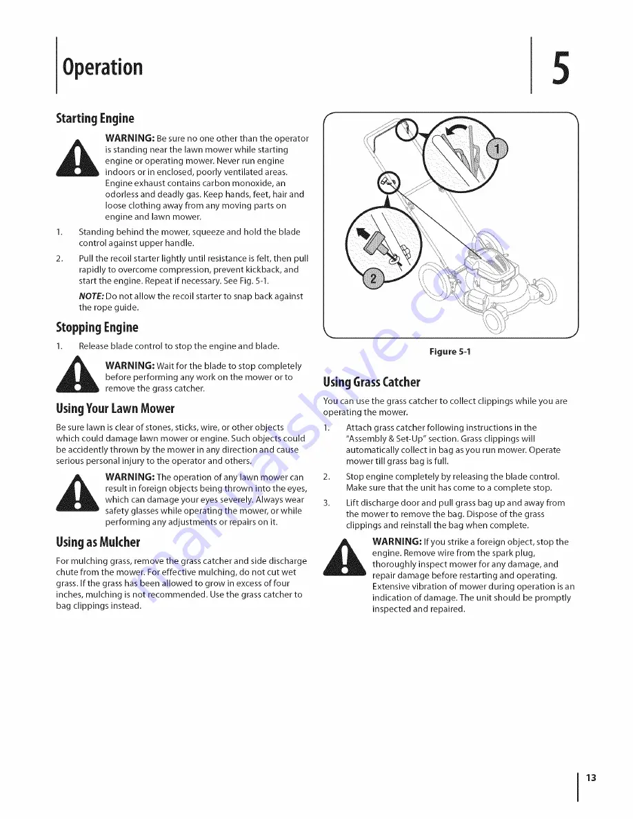 MTD 54M7 Operator'S Manual Download Page 13