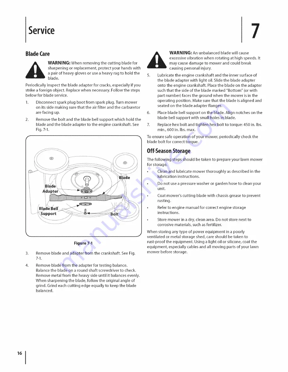 MTD 58K Operator'S Manual Download Page 16