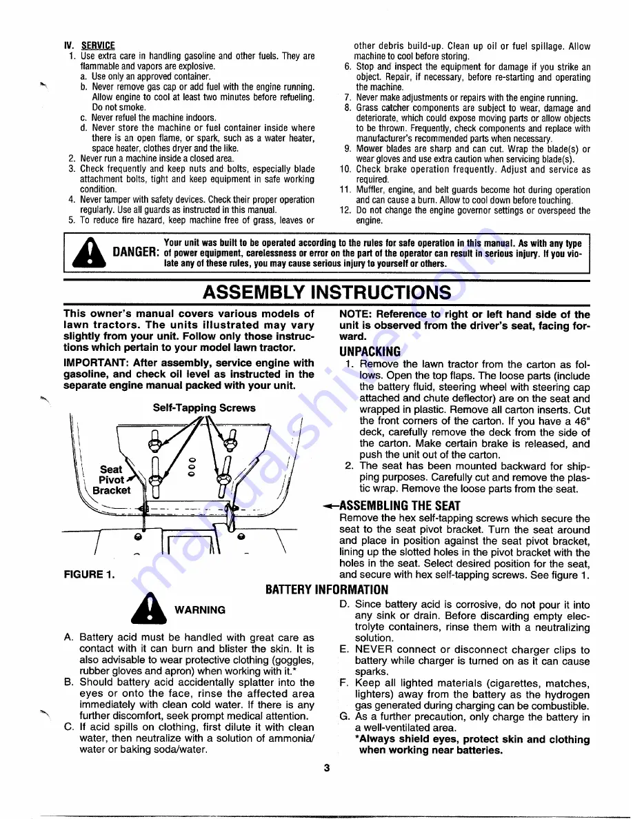 MTD 610-619 Owner'S Manual Download Page 3