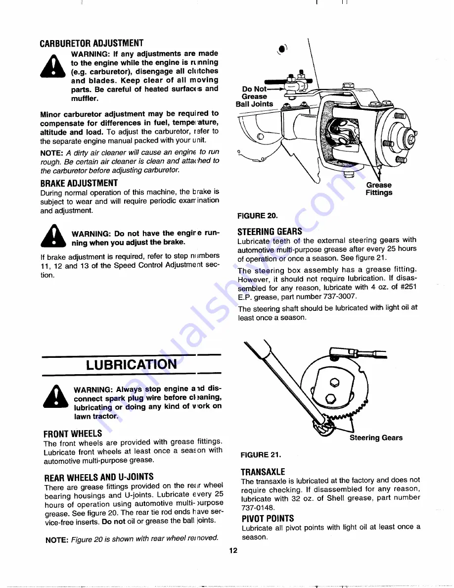 MTD 610-619 Owner'S Manual Download Page 12