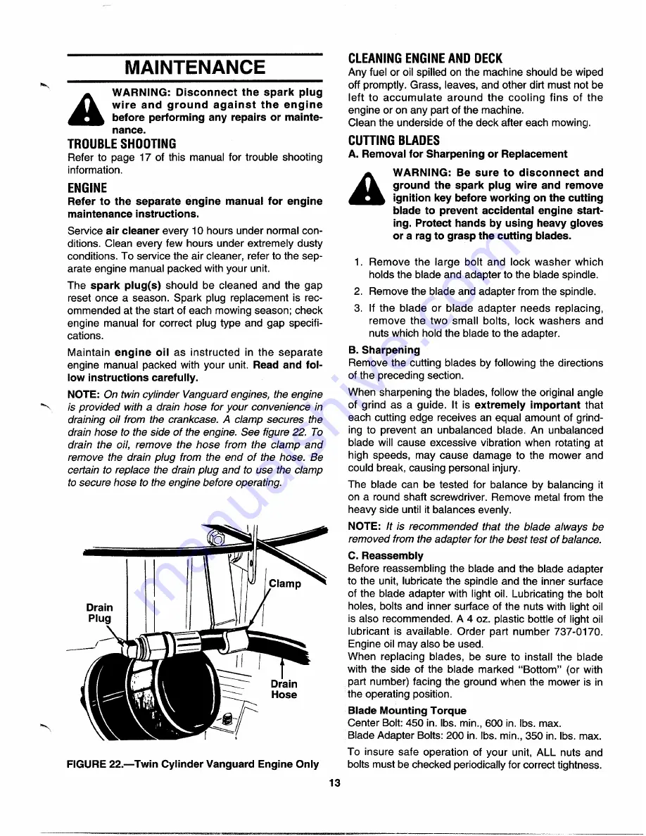 MTD 610-619 Owner'S Manual Download Page 13