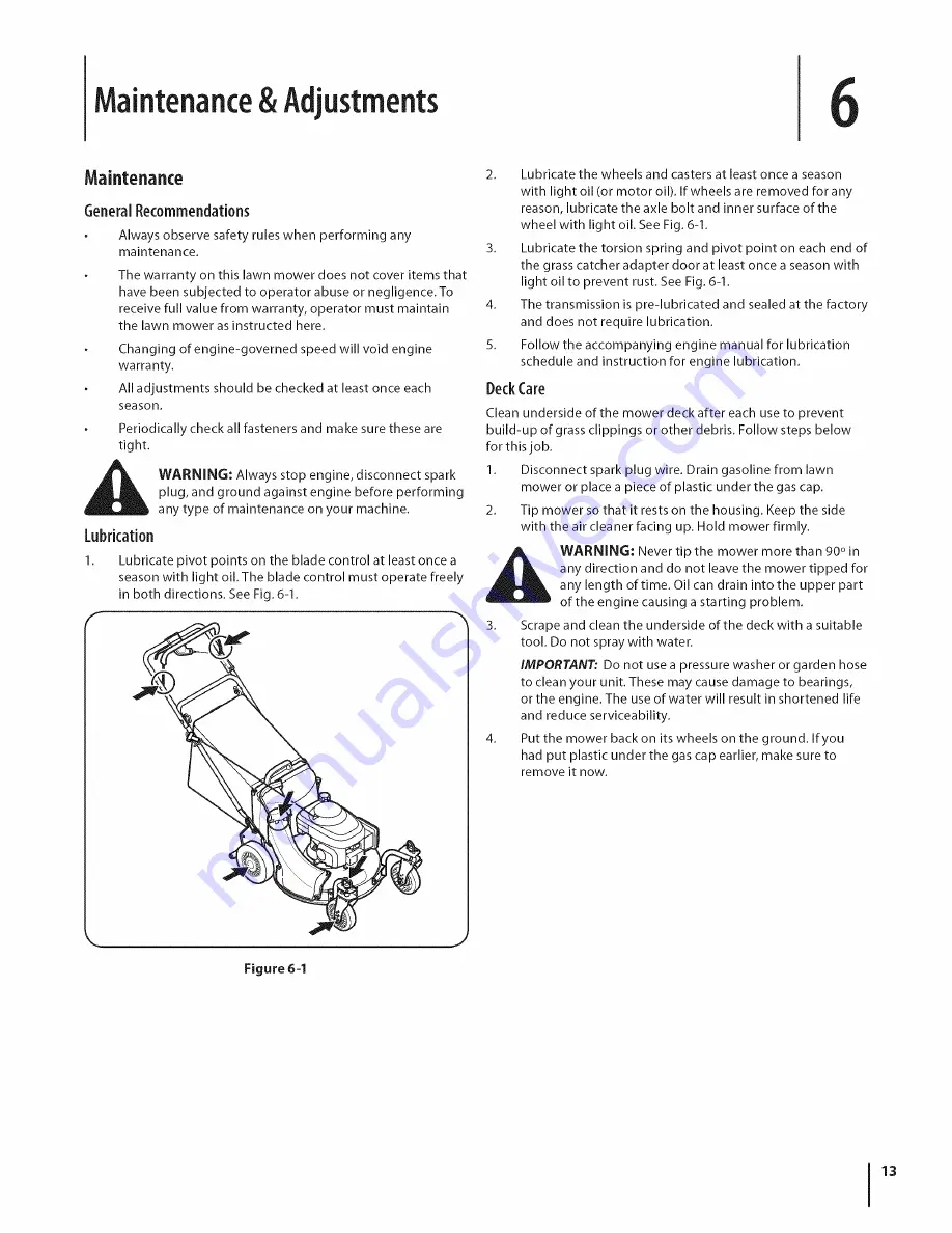 MTD 980 series Operator'S Manual Download Page 13