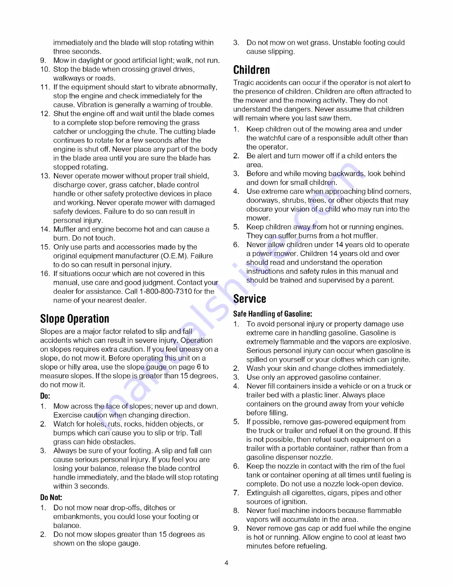 MTD 997 Operator'S Manual Download Page 4