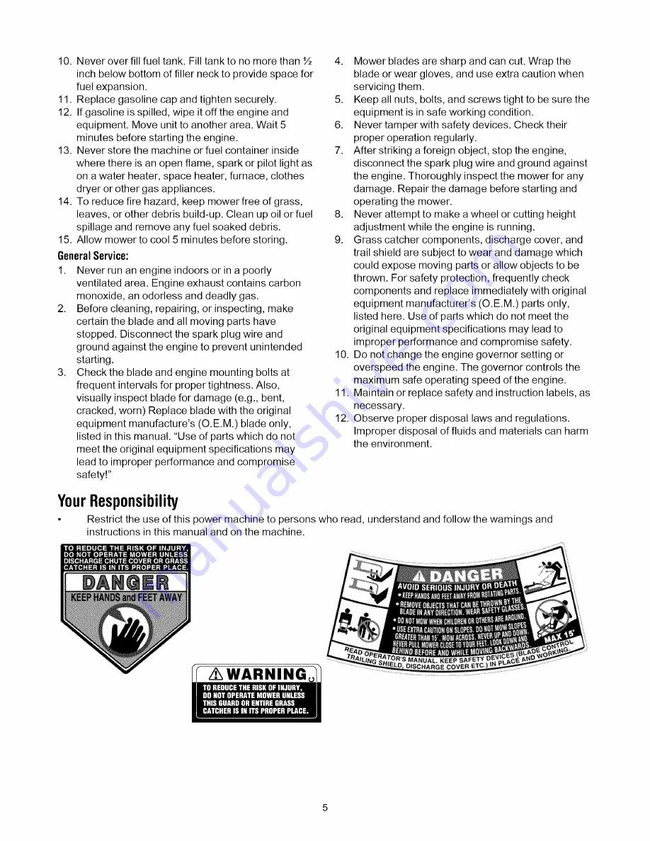 MTD 997 Operator'S Manual Download Page 5