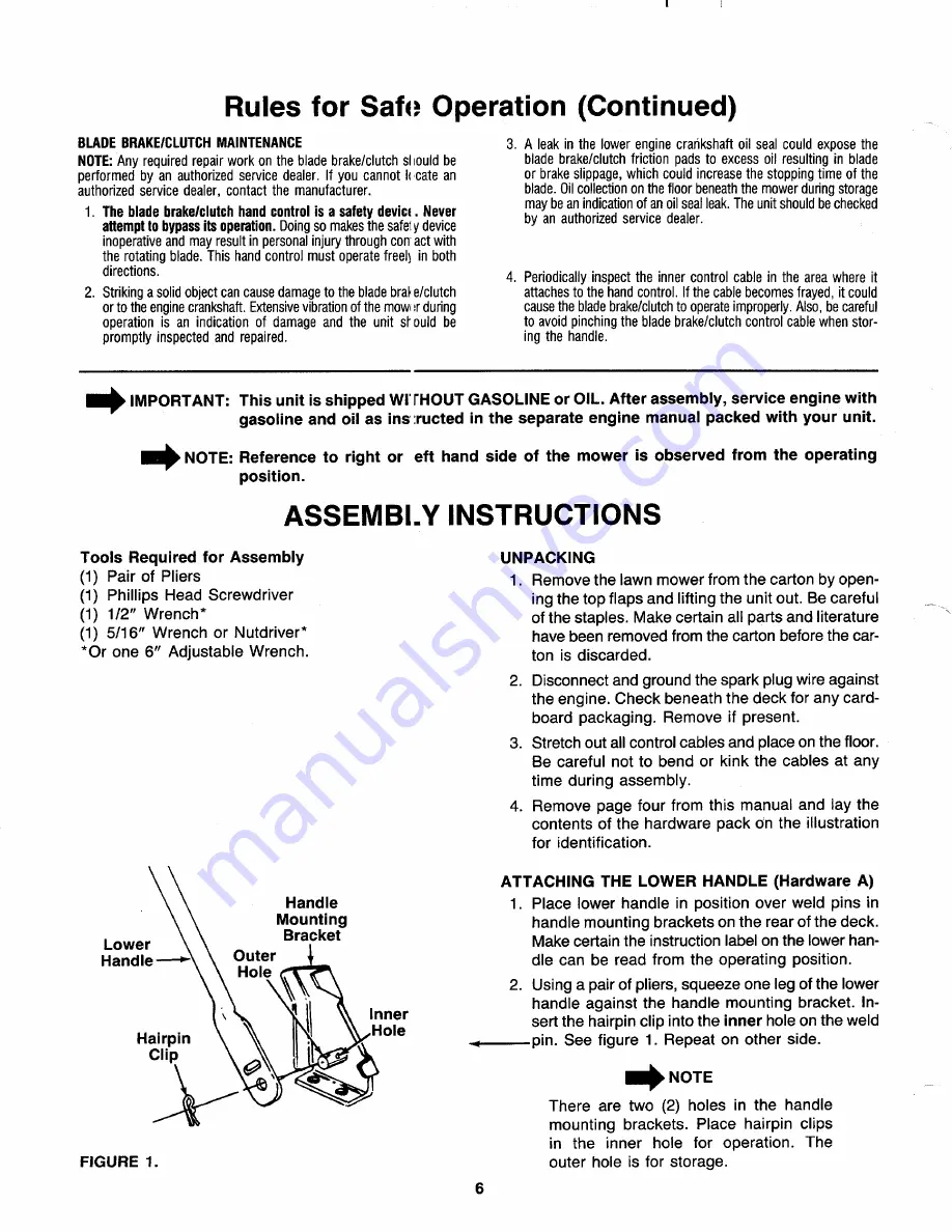 MTD Agway 82-0664 Owner'S Manual Download Page 6