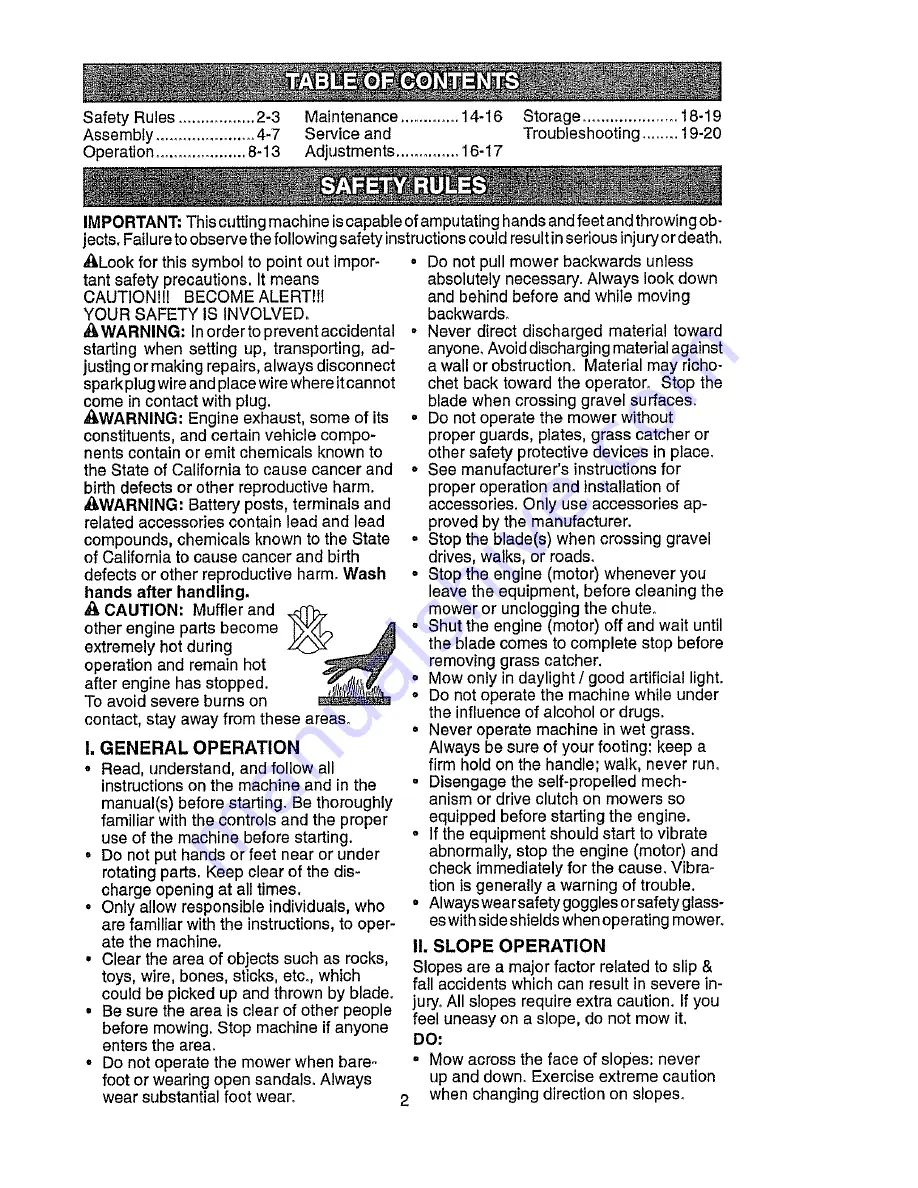 MTD PR600N21RH Operator'S Manual Download Page 2