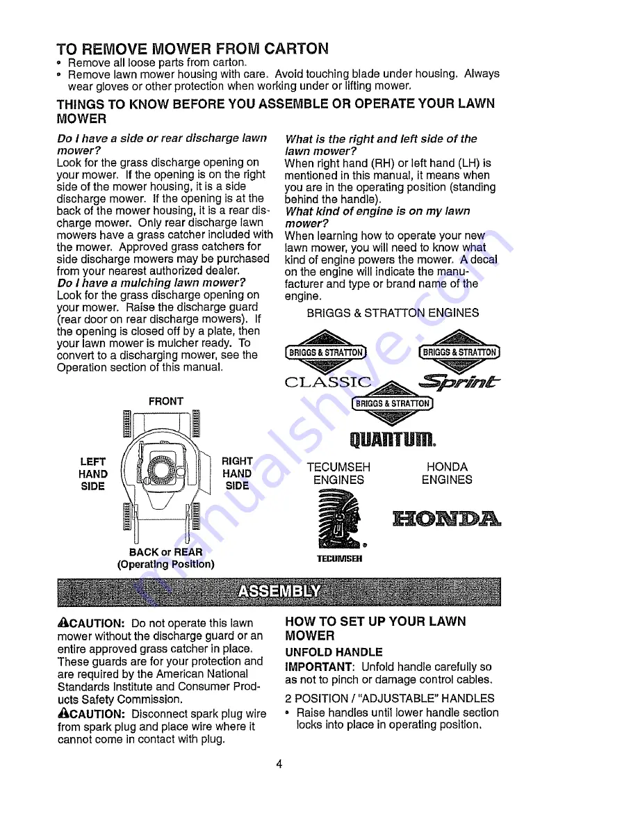 MTD PR600N21RH Operator'S Manual Download Page 4