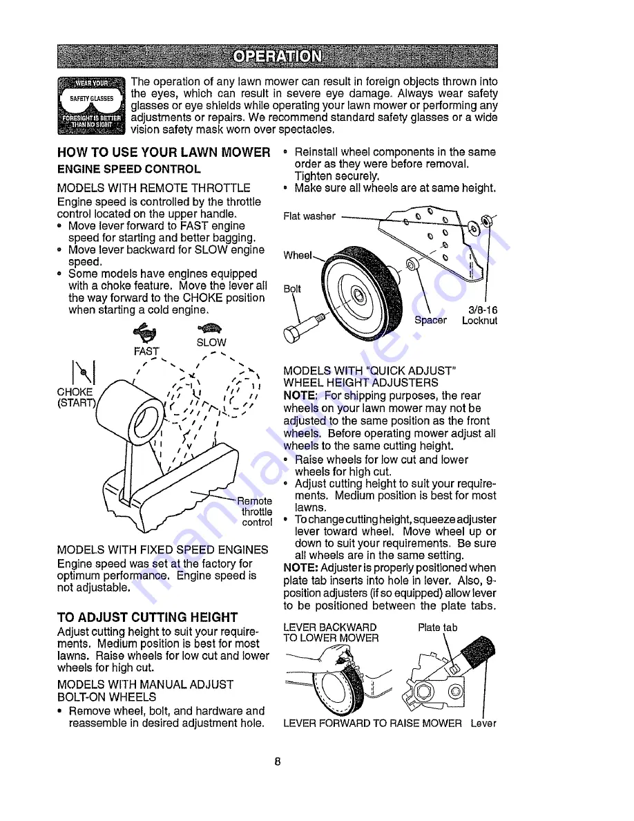 MTD PR600N21RH Operator'S Manual Download Page 8