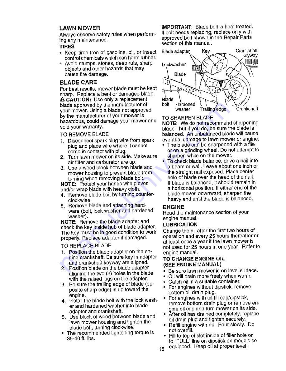 MTD PR600N21RH Operator'S Manual Download Page 15