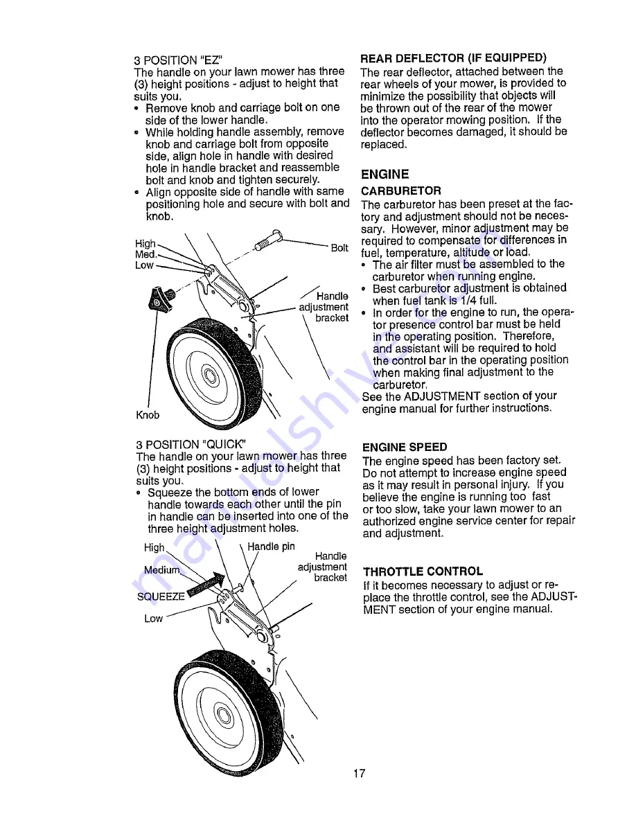 MTD PR600N21RH Operator'S Manual Download Page 17