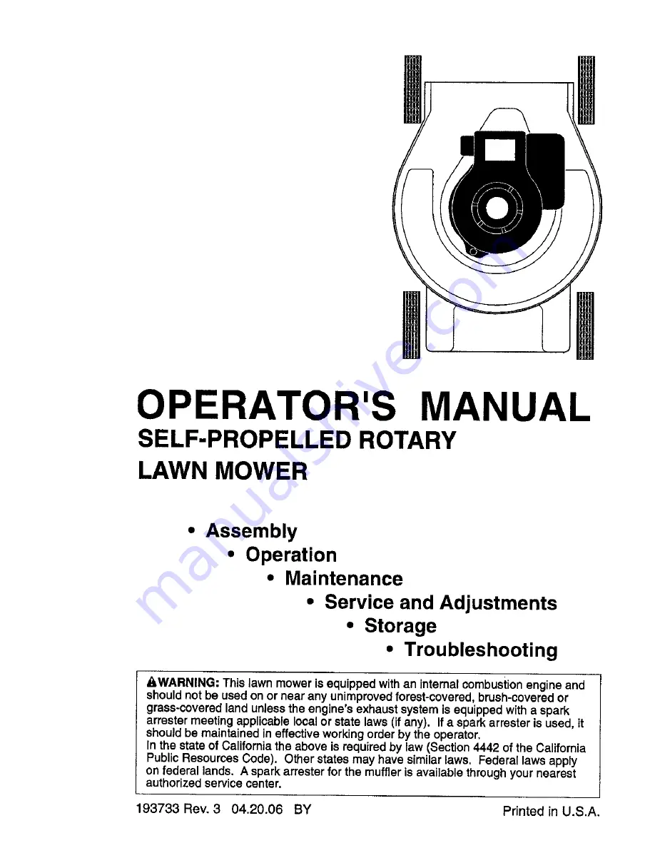 MTD PR600Y21RHP Operator'S Manual Download Page 1