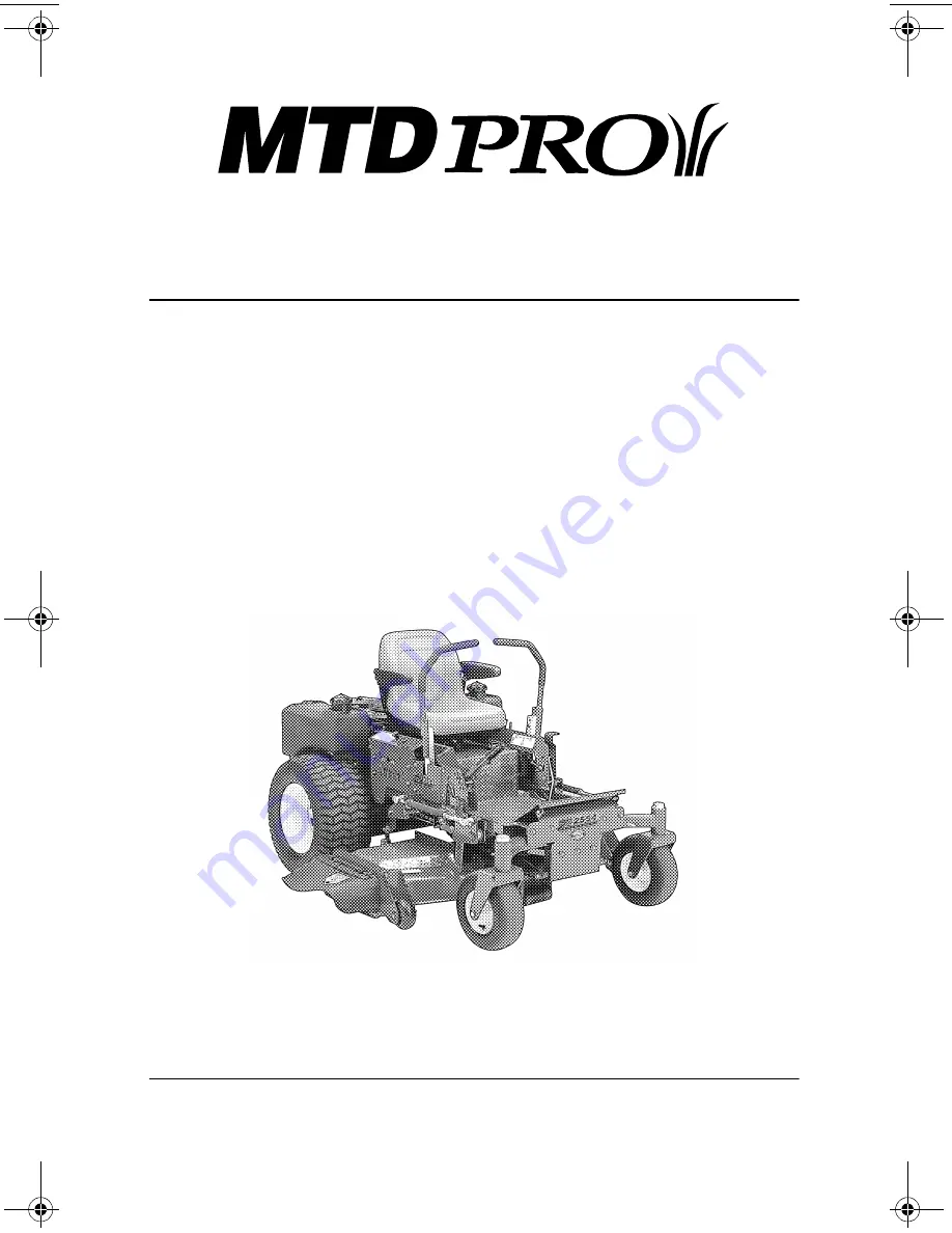 MTD PRO MMZ 2254 Operator'S And Service Manual Download Page 1