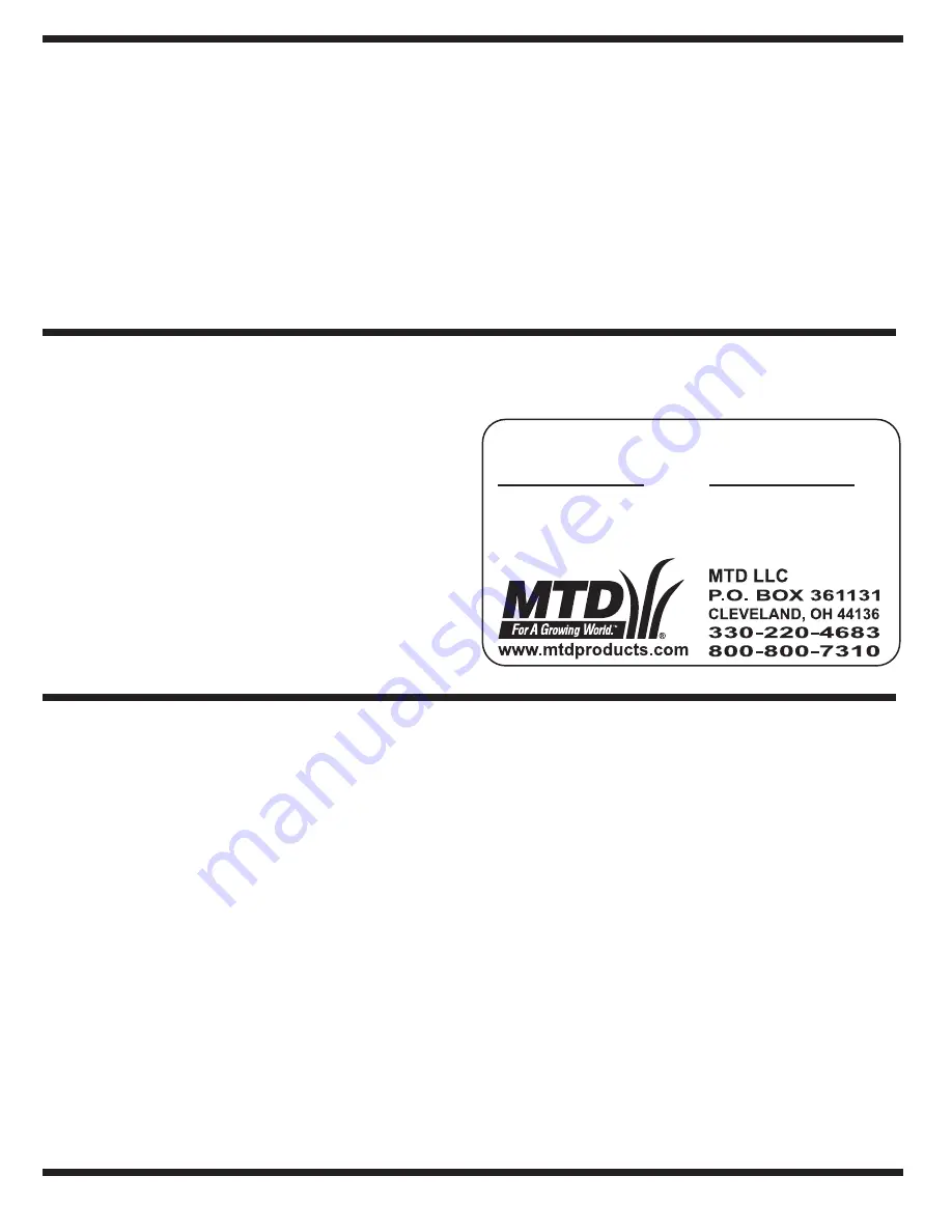 MTD Series 830 Operator'S Manual Download Page 2