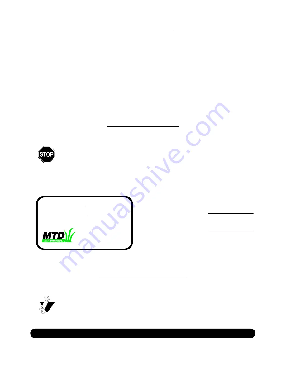 MTD Yard Machines 080 Series Operator'S Manual Download Page 2