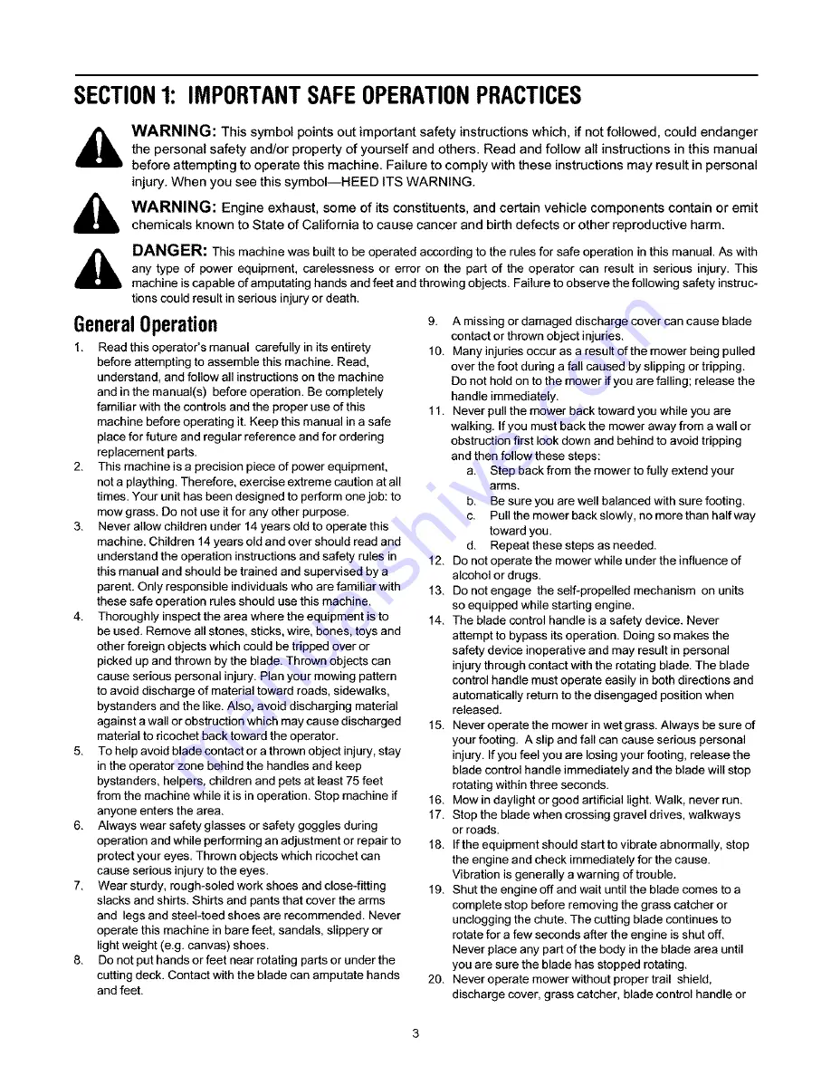 MTD Yard Machines 410 Series Operator'S Manual Download Page 3