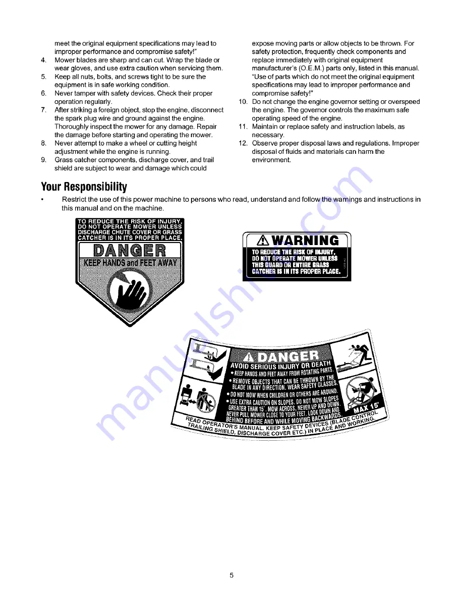 MTD Yard Machines 410 Series Operator'S Manual Download Page 5