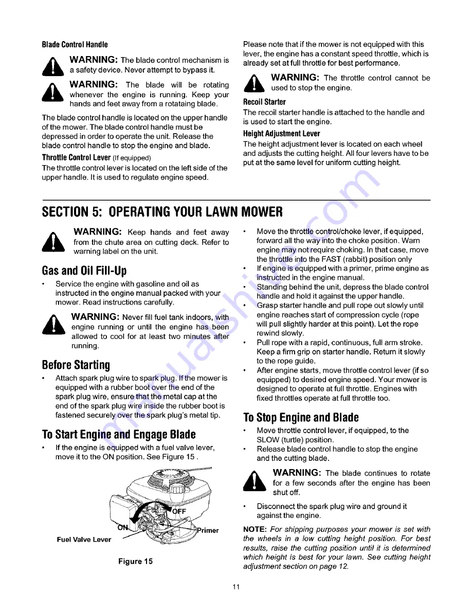 MTD Yard Machines 410 Series Operator'S Manual Download Page 11