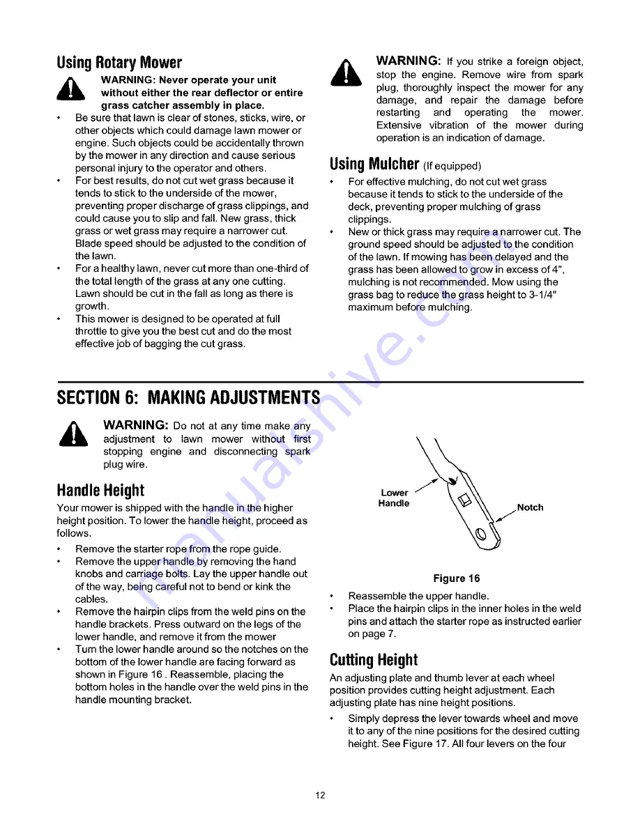 MTD Yard Machines 410 Series Operator'S Manual Download Page 12