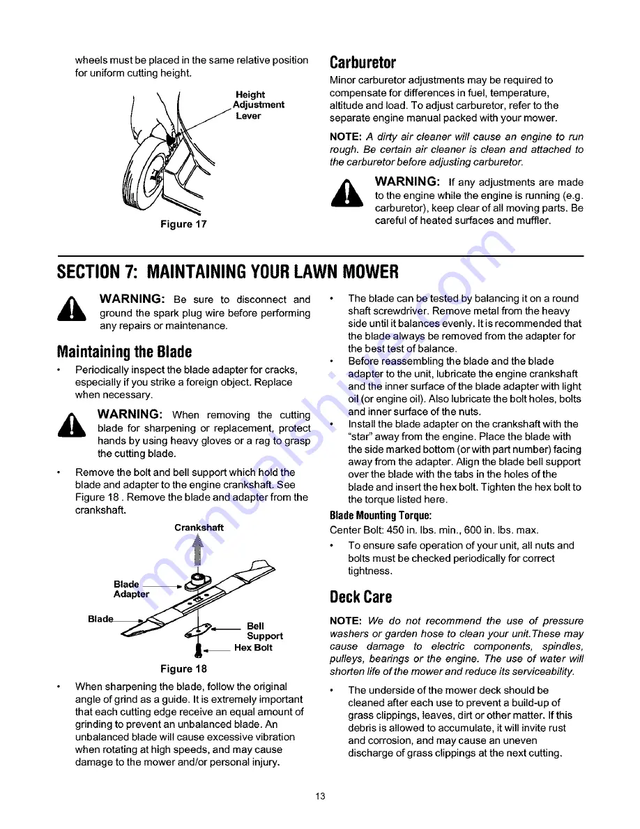 MTD Yard Machines 410 Series Operator'S Manual Download Page 13