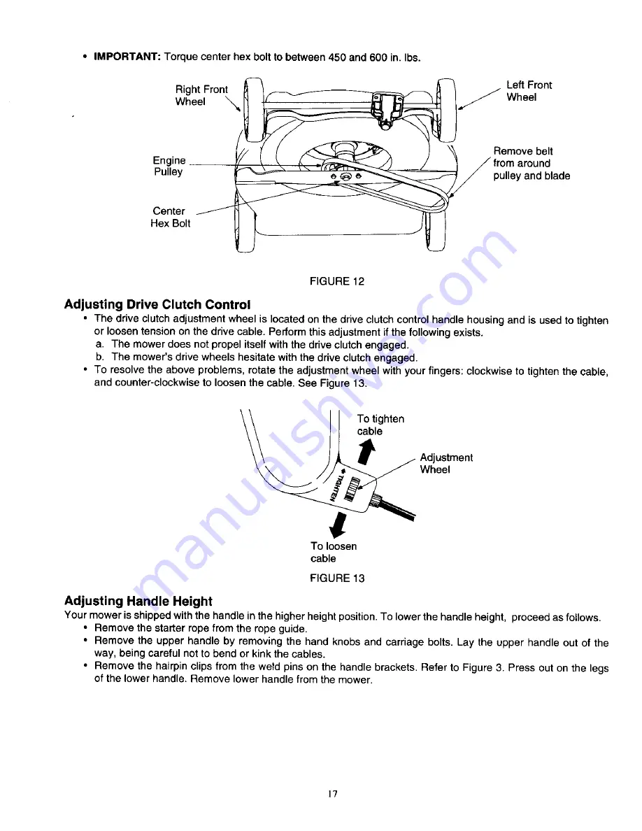 MTD Yard-Man 12A-559K402 Operator'S Manual Download Page 17