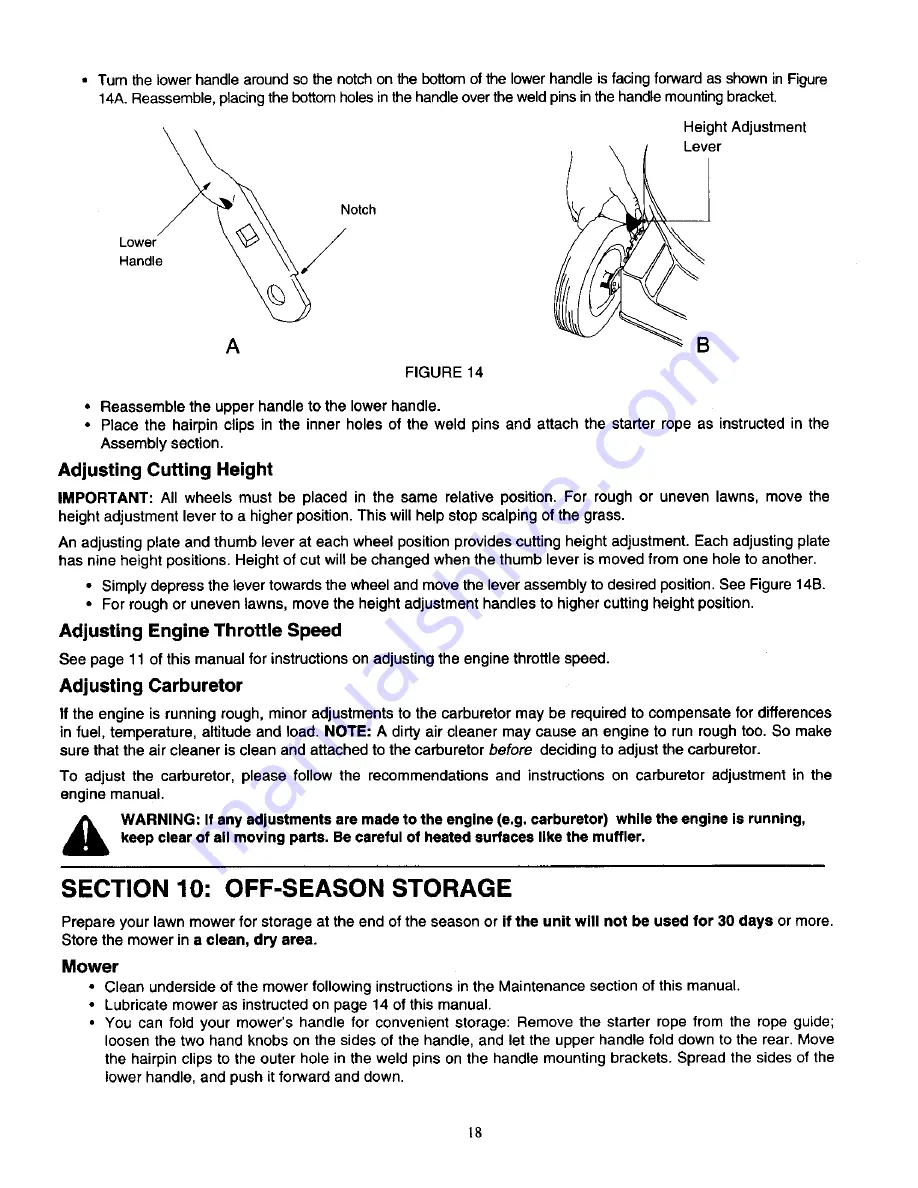 MTD Yard-Man 12A-559K402 Operator'S Manual Download Page 18