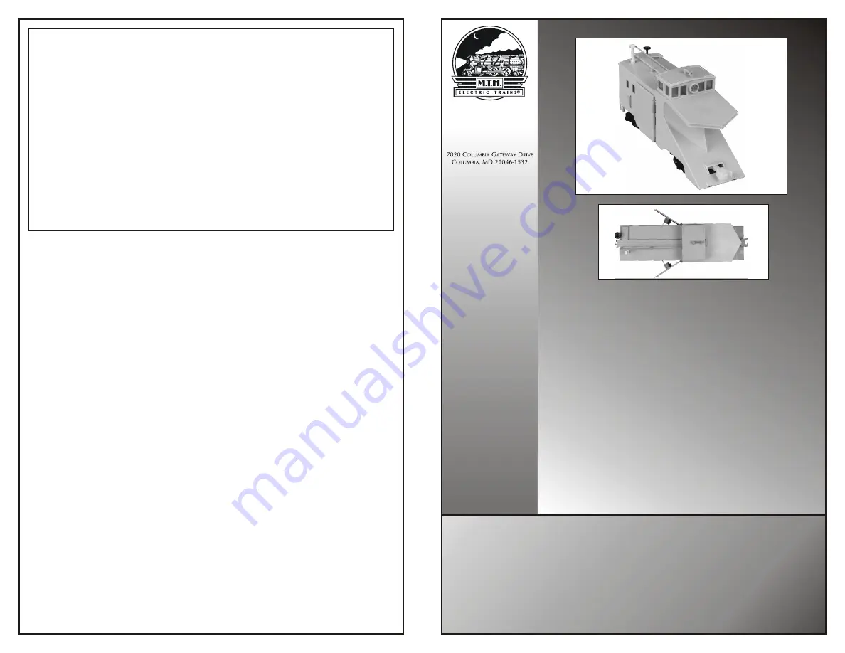 MTHTrains Snow Plow Operating Instructions Download Page 1